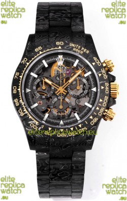 Rolex Daytona Blaken Black Carbon 1:1 Swiss Mirror Replica Skeleton Dial Cal.4130 Movement