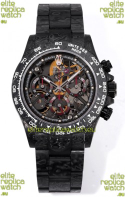 Rolex Daytona Blaken Black Carbon 1:1 Swiss Mirror Replica Skeleton Dial Cal.4130 Movement