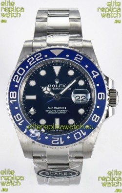 Rolex GMT Masters II Super Clone 126716 "Blaken" 904L Steel Blue Dial Watch 