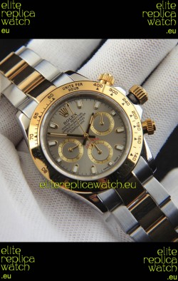 Rolex Daytona Japanese Movement Two Tone Gold Casing Watch in Grey Dial 
