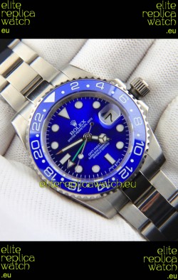 Rolex GMT Masters II Japanese Movement Replica Watch Steel Case Blue Dial