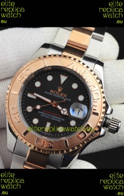 Rolex Yachtmaster Japanese Movement Watch in Two Tone Gold Casing - Dark Brown dial 37MM