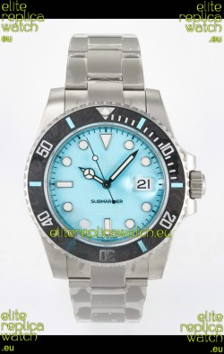 Rolex Submariner DiW Sandblasted Steel Casing Carbon Fiber Bezel Watch Tiffany Blue Dial