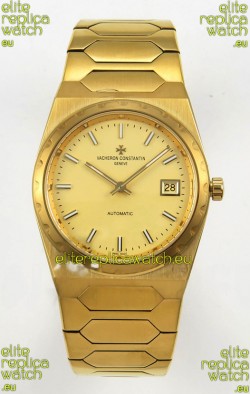 Vacheron Constantin Historiques 222 Super Clone 37MM Yellow Gold Watch in Gold Dial