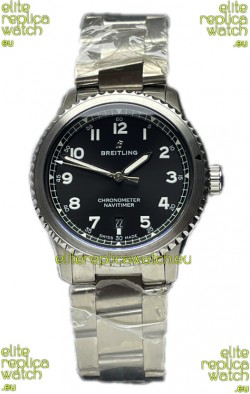 Breitling Navitimer Aviator 8 Automatic 41 Black Dial Steel Strap 1:1 Mirror Swiss Replica Watch 
