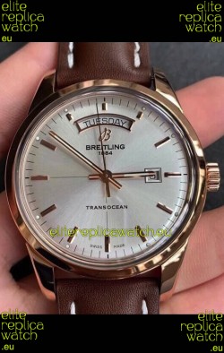 Breitling Transocean Day & Date Swiss Replica Watch in White Dial 1:1 Mirror Edition