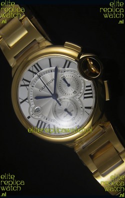Ballon De Cartier Chronograph in Yellow Gold Case - 1:1 Mirror Replica