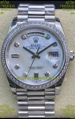 Rolex Day Date Presidential 904L Steel 36MM - White Pearl Dial 1:1 Mirror Quality Watch