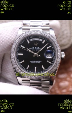 Rolex Day Date Presidential 904L Steel 40MM - Black Dial 1:1 Mirror Quality Watch