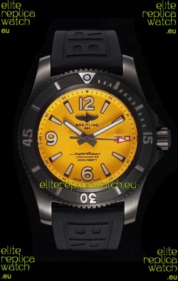 Breitling Superocean Automatic 46 Black Steel - Yellow Dial in DLC Coated Casing 
