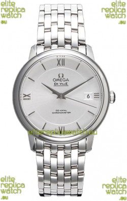 Omega De Ville Co-Axial Chronometer 36.8MM Swiss Replica Watch in Silver Dial 