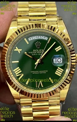 Rolex Day Date Presidential 18K Yellow Gold Watch 40MM - Green Dial 1:1 Mirror Quality