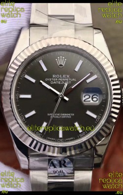 Rolex Datejust 41MM Cal.3135 Movement Swiss Replica Watch in 904L Steel Casing Grey Dial