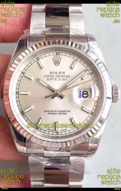 Rolex Datejust 36MM Cal.3135 Movement Swiss Replica Watch in 904L Steel / Steel Dial