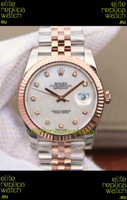 Rolex Datejust 41MM Cal.3135 Movement Swiss Replica Watch in 904L Steel Two Tone Pearl Dial
