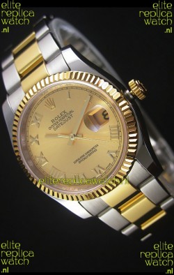 Rolex Datejust Replica Watch Gold Roman Dial in 36MM with 3135 Swiss Movement 