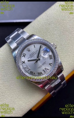 Rolex Datejust 126281RBR-0012 36MM Swiss 1:1 Mirror Replica in 904L Steel - Silver Dial