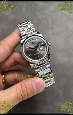 Rolex Day Date Super Clone Stainless Steel Grey Dial Watch 36MM - 1:1 Mirror Quality
