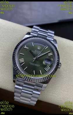 Rolex Day Date Presidential Stainless Steel Green Dial Watch 40MM - 1:1 Mirror Quality