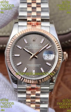 Rolex Datejust 36MM ETA-3135 Movement Swiss Replica in 904L Two Tone Grey Dial