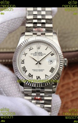 Rolex Datejust 36MM ETA-3135 Movement Swiss Replica in 904L Steel in Black Dial 