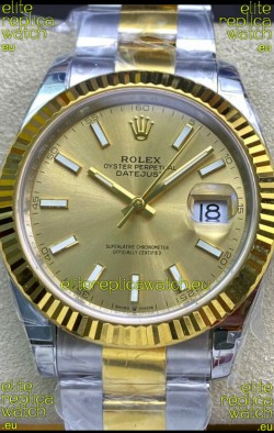 Rolex Datejust 126333 41MM Cal.3135 Swiss 1:1 Mirror Replica Watch in 904L Gold Dial 