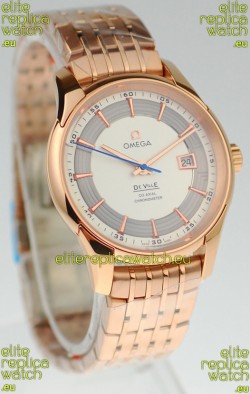 Omega Co Axial De Ville Hour Vision Swiss Replica Gold Watch
