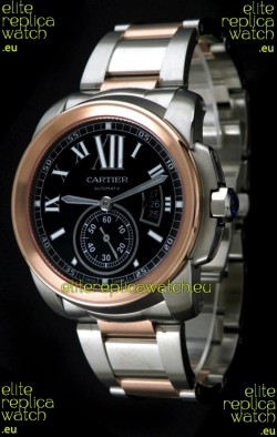 Cartier Calibre de Japanese Replica Rose Gold Watch