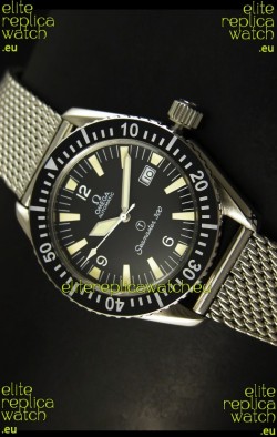 Omega Seamaster 300 R-Navy Black Dial Swiss Watch with Mesh Strap