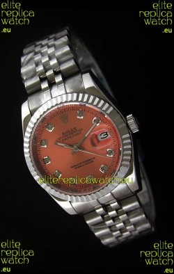 Rolex Datejust Mens Swiss Replica Watch in Orange Dial