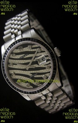 Rolex Datejust Mens Swiss Replica Watch in Leopard Dial
