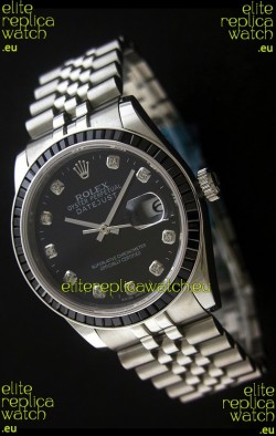 Rolex Datejust Swiss Replica Automatic Watch in Black Dial