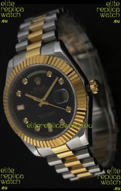 Rolex Datejust Swiss Replica Two Tone Yellow Gold Watch 