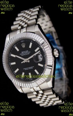 Rolex DateJust Swiss Replica Watch in Black Dial