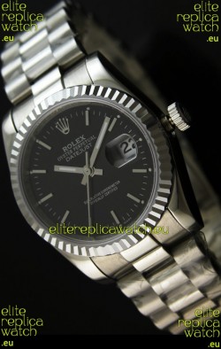 Rolex Replica Datejust Mens Swiss Watch in Black Dial - 41MM