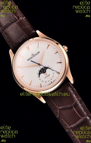 Jaeger LeCoultre Master Ultra Thin Moon Pink Gold 1:1 Mirror Replica Watch 