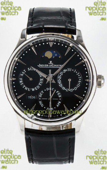 Jaeger LeCoultre Super Clone Master Ultra-Thin Perpetual Calendar Black Dial Watch