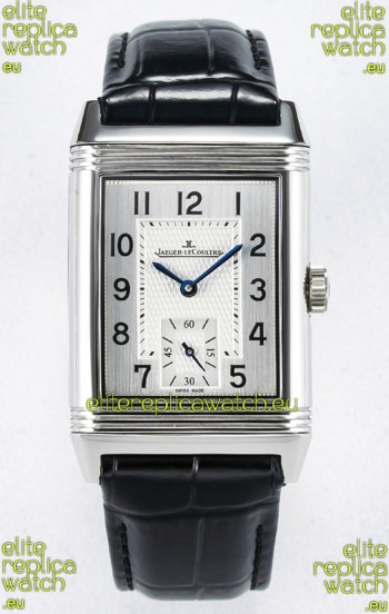 Jaeger-LeCoultre Reverso Super Clone DuoFace Black/White Steel Replica Watch 