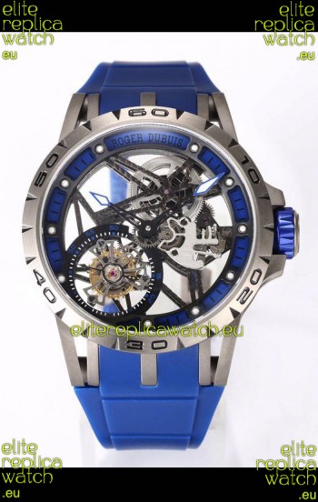 Roger Dubuis Excalibur Spider Flying Tourbillon Skeleton Titanium Casing 45MM 1:1 Mirror Swiss Watch