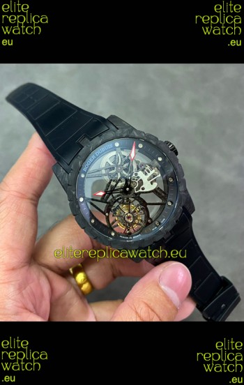 Roger Dubuis Super Clone Excalibur Spider Flying Tourbillon Skeleton Carbon Casing 42MM