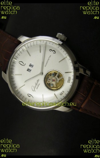 Glashuette Tourbillon Japanese Replica Watch in White Dial