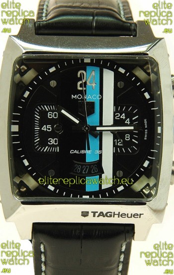 Tag Heuer Monaco Swiss Structure Japanese Replica Watch in Black Dial
