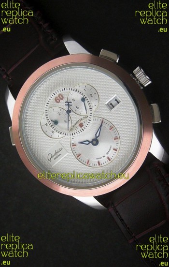 Glashuette ST. Steel Japanese Replica Watch in White Dial