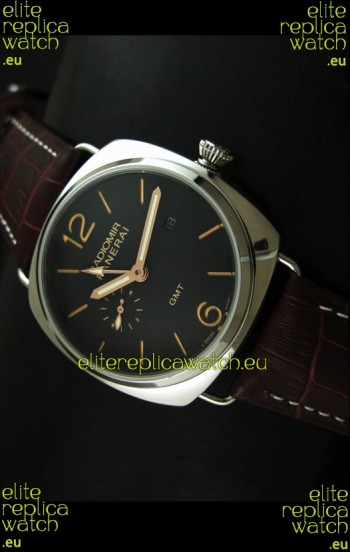 Panerai Radiomir PAM421 GMT Japanese Replica Watch in Black Dial