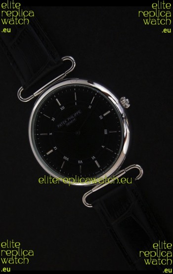 Patek Philippe Calatrava Japanese Quaartz Watch in Black