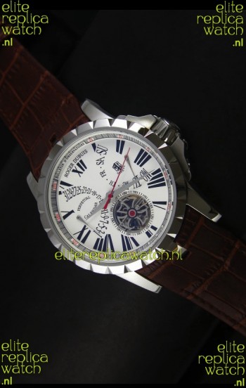 Roger Dubuis Excalibur Calendar Watch in White Dial 