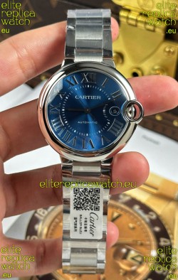 Ballon De Cartier Blue Dial 1:1 Mirror Swiss Replica Watch in 904L Steel Casing - 42MM