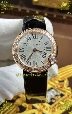 Ballon Blanc De Cartier Swiss Quartz Replica Watch in Rose Gold Casing