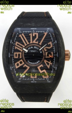 Franck Muller Super Clone Vanguard V45 Racing Carbon Watch in Nylon Strap