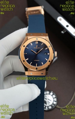 Hublot Super Clone Classic Fusion Titanium Rose Gold Blue Dial 42MM Watch